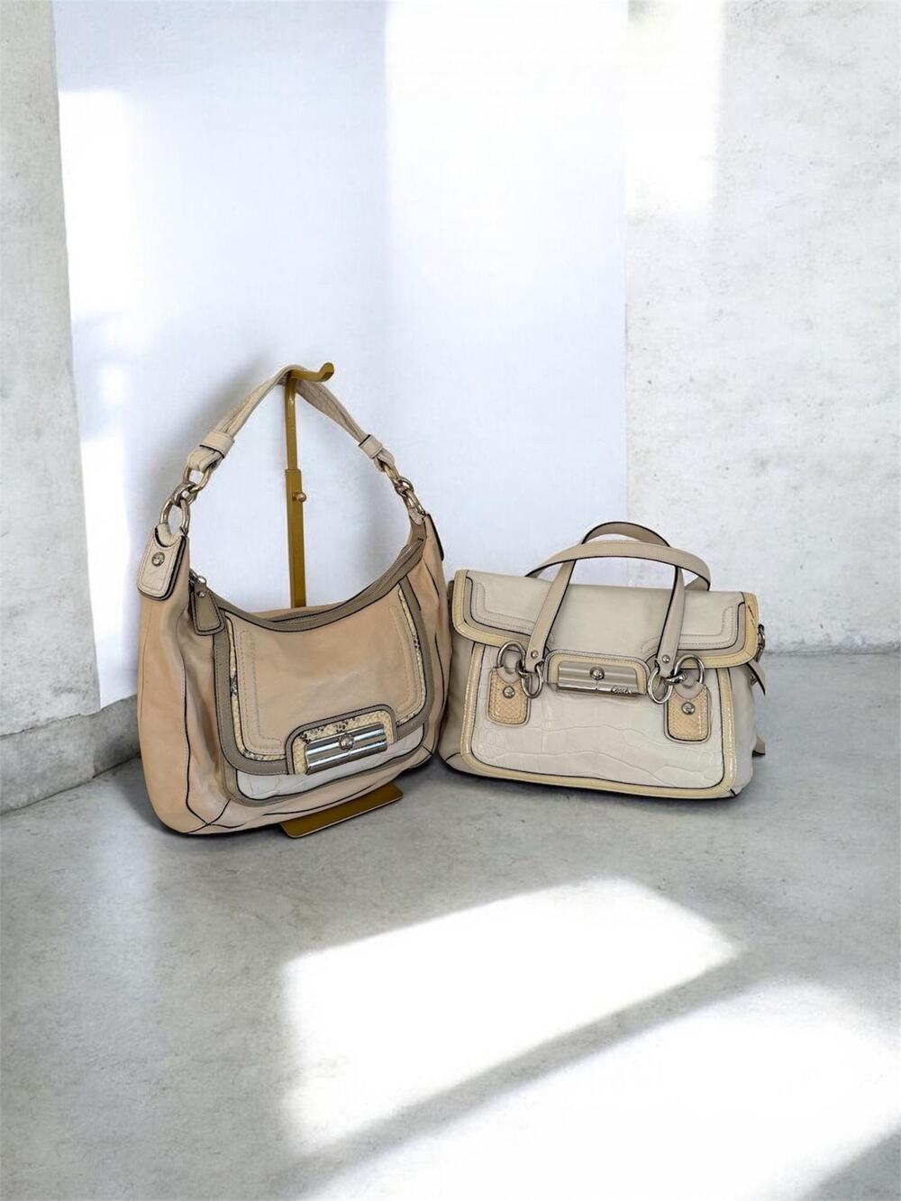 Bundle of 2 Coach bags KRISTIN white shoulder bags F18282